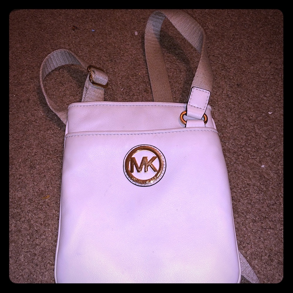 Michael Kors MK Crossbody White and Gold